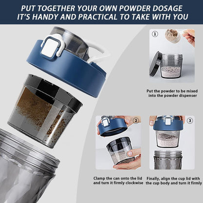 Electric Protein Shaker Bottle, 22Oz Bpa-Free Tritan | USB Rechargeable Protein Shake Mixer with Powder Storage Cup, Self Mixing Bottle for Gym, Workout & Sports